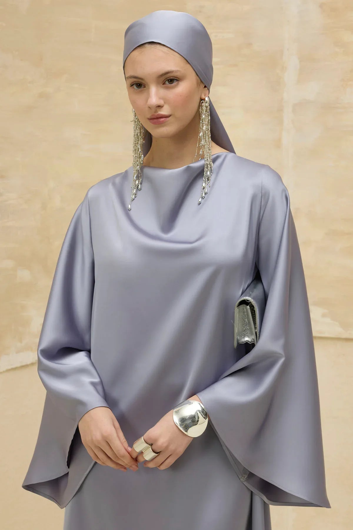 Reversible Satin Gray Dress