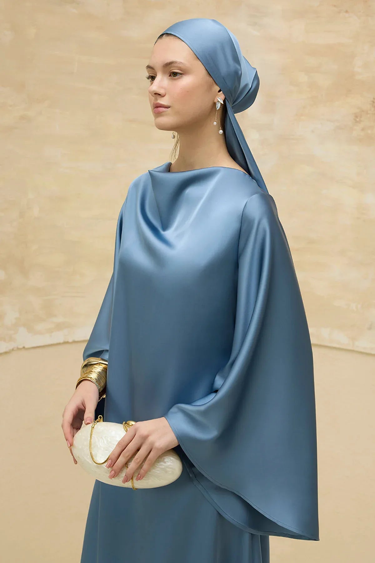 Reversible Satin Blue Dress