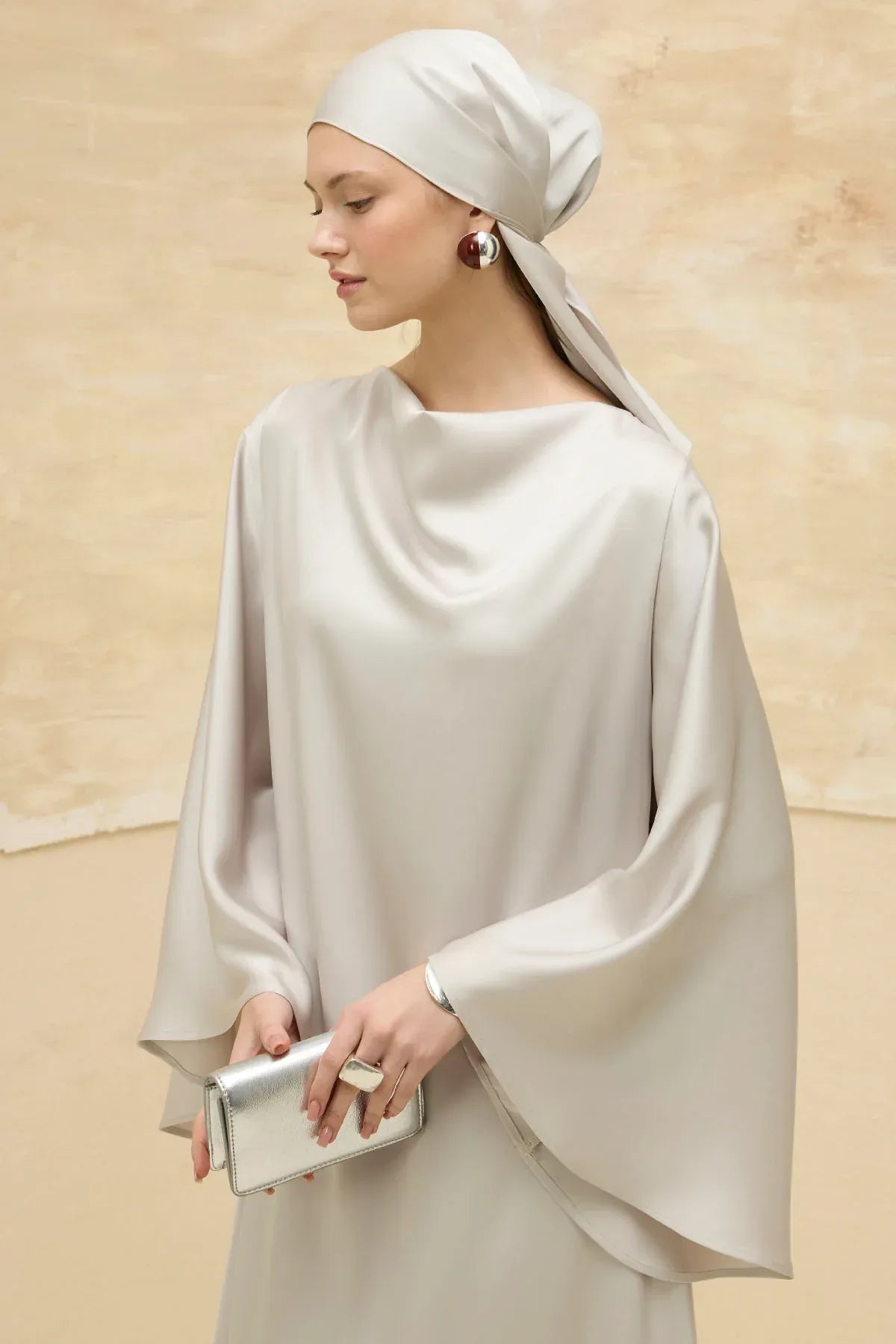 Reversible Satin Ecru Dress