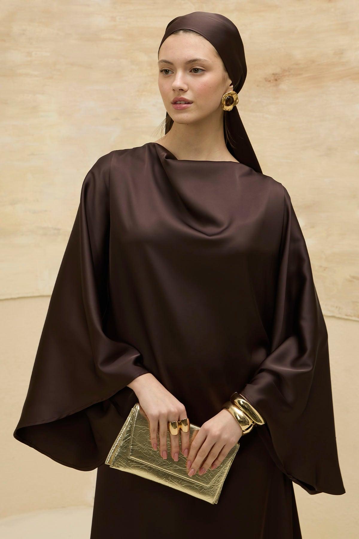 Reversible Satin Brown Dress