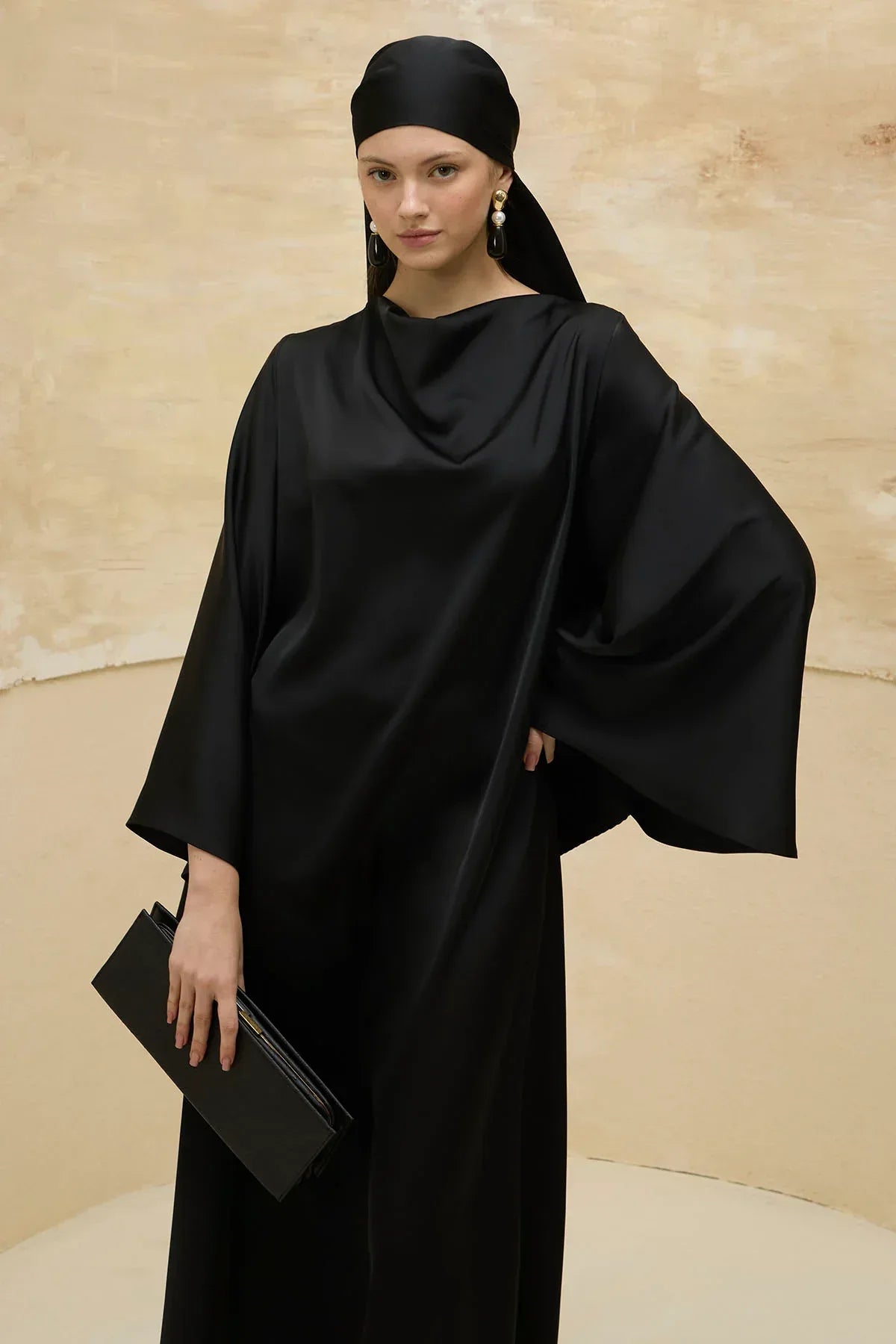 Reversible Satin Black Dress