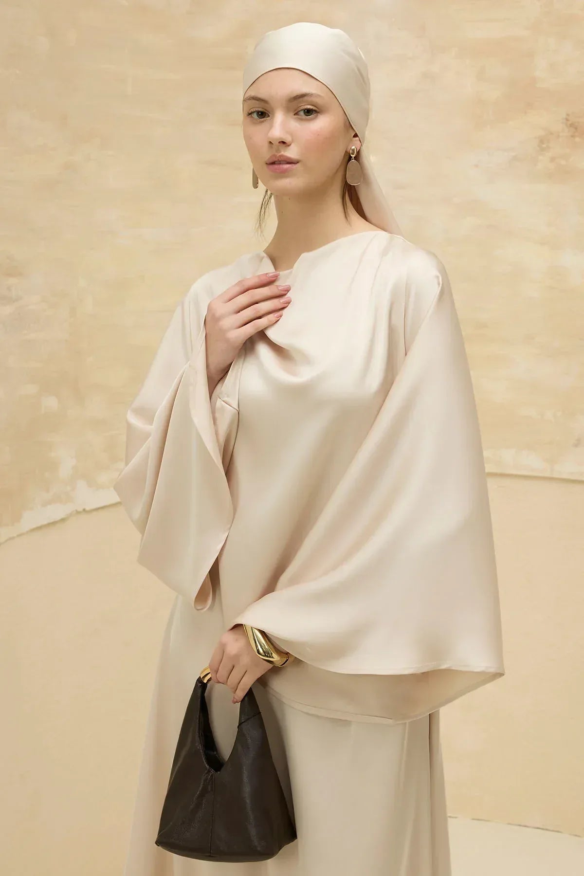 Reversible Satin Cream Dress