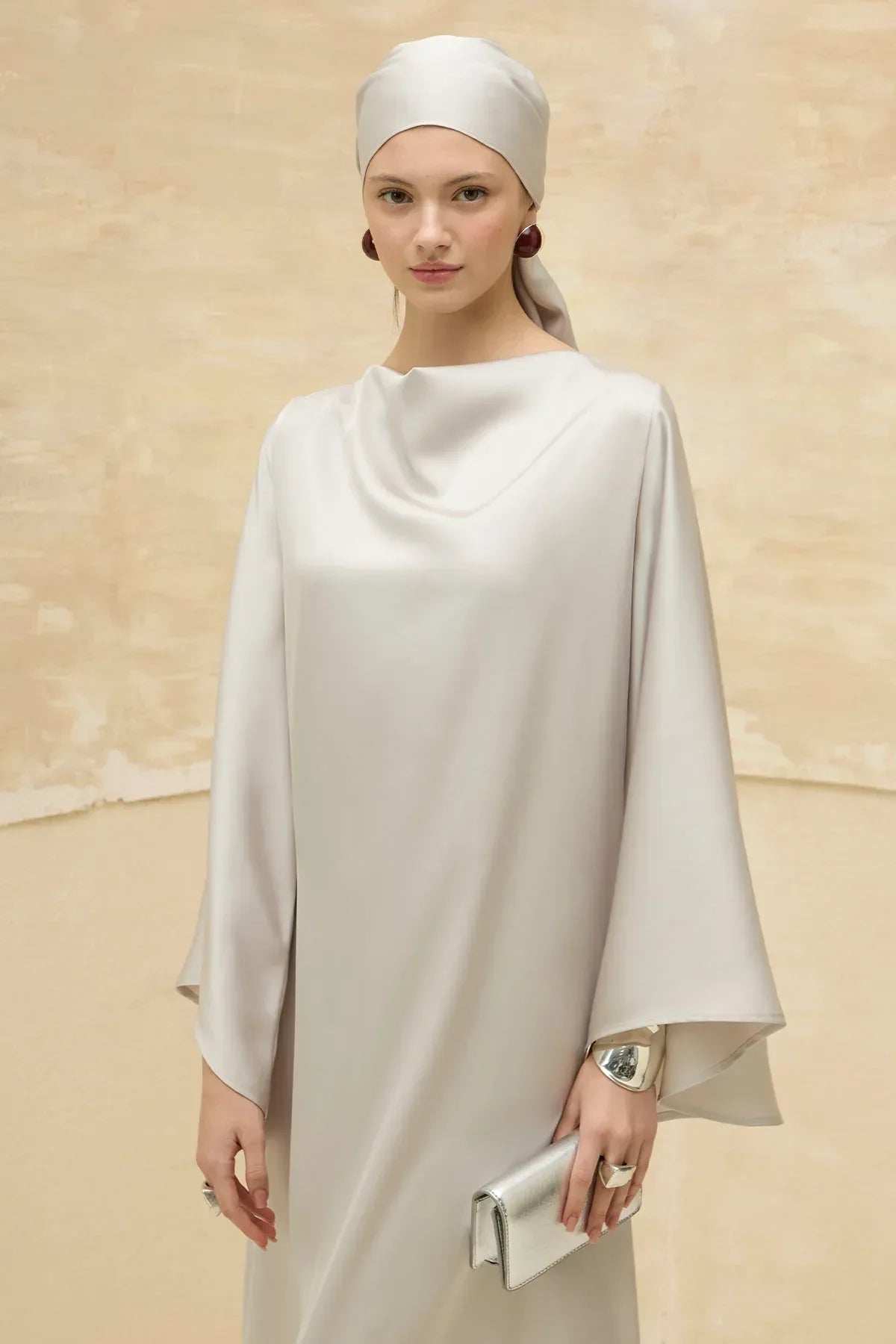 Reversible Satin Ecru Dress