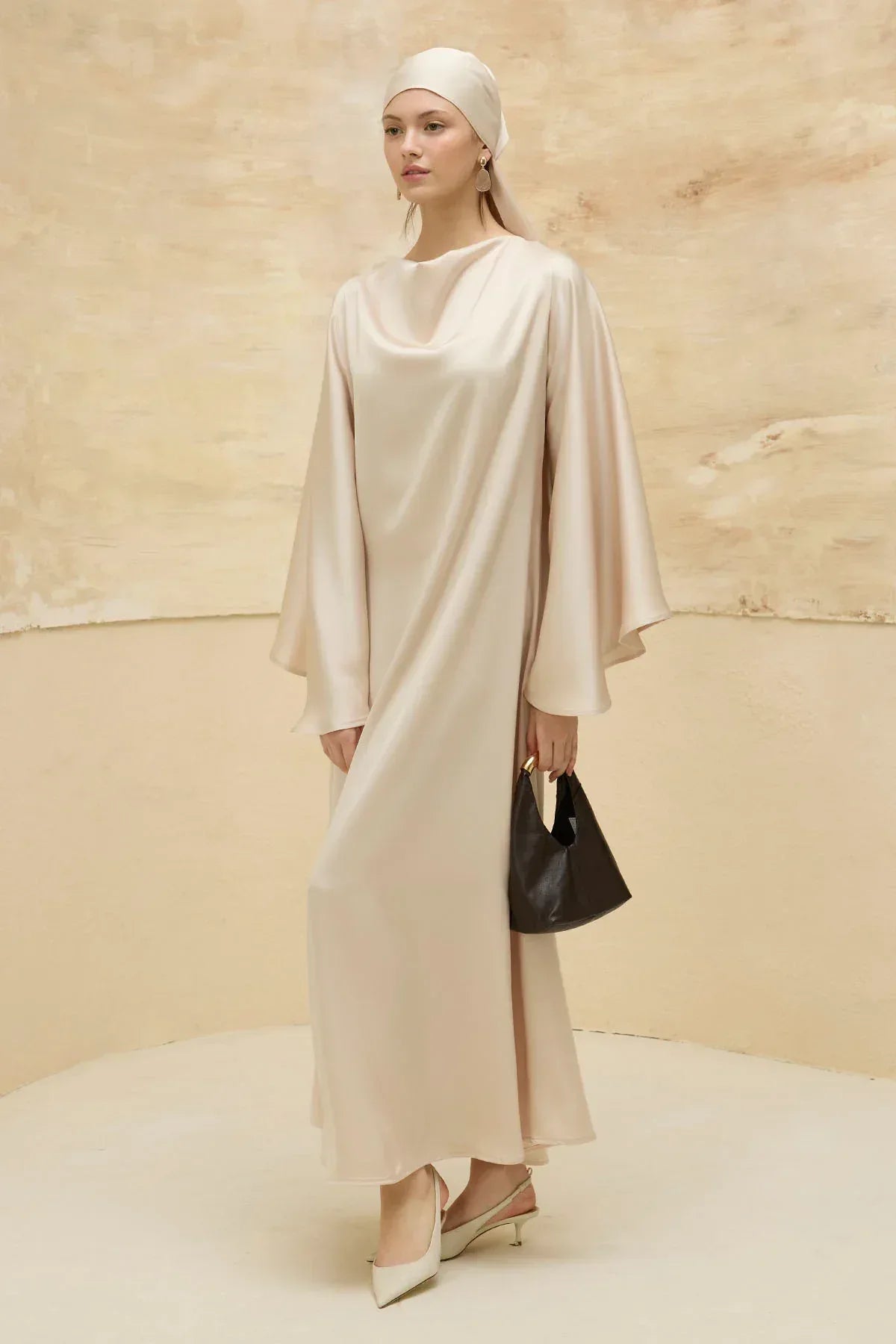 Reversible Satin Cream Dress