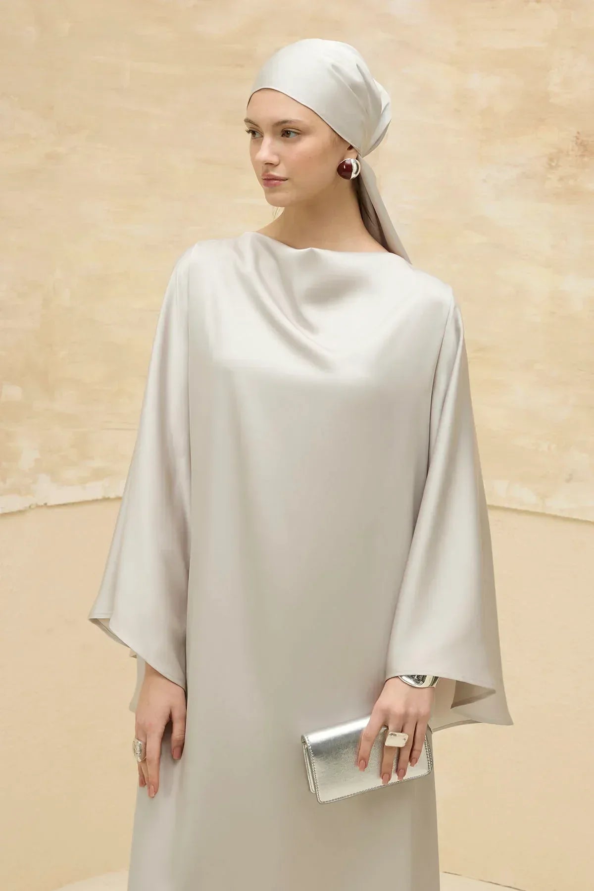 Reversible Satin Ecru Dress