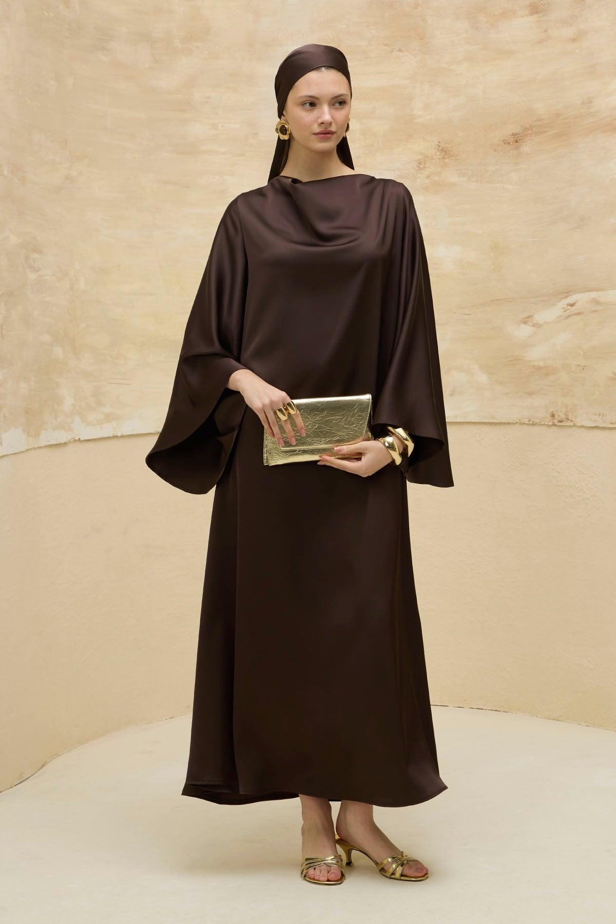 Reversible Satin Brown Dress