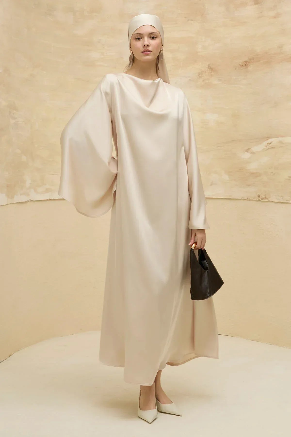 Reversible Satin Cream Dress