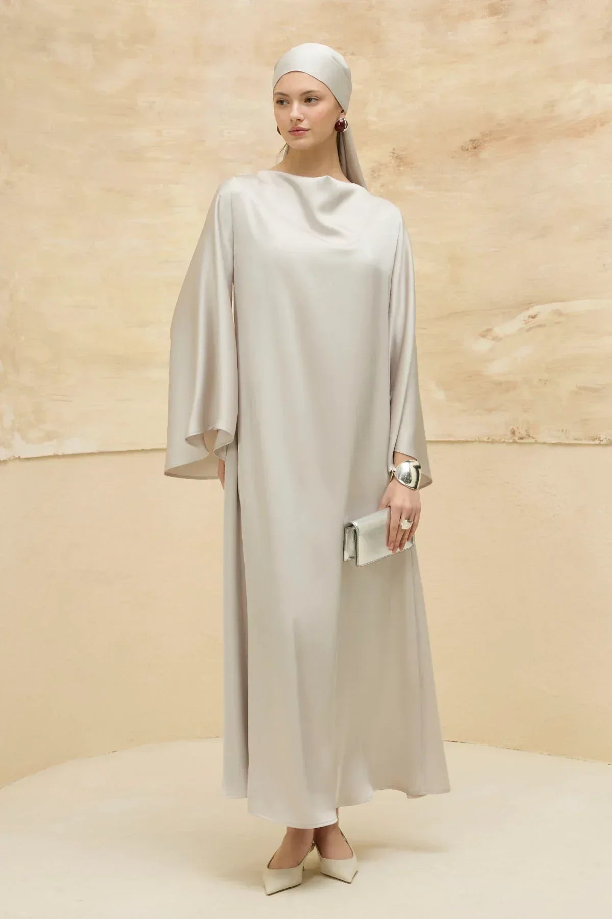 Reversible Satin Ecru Dress