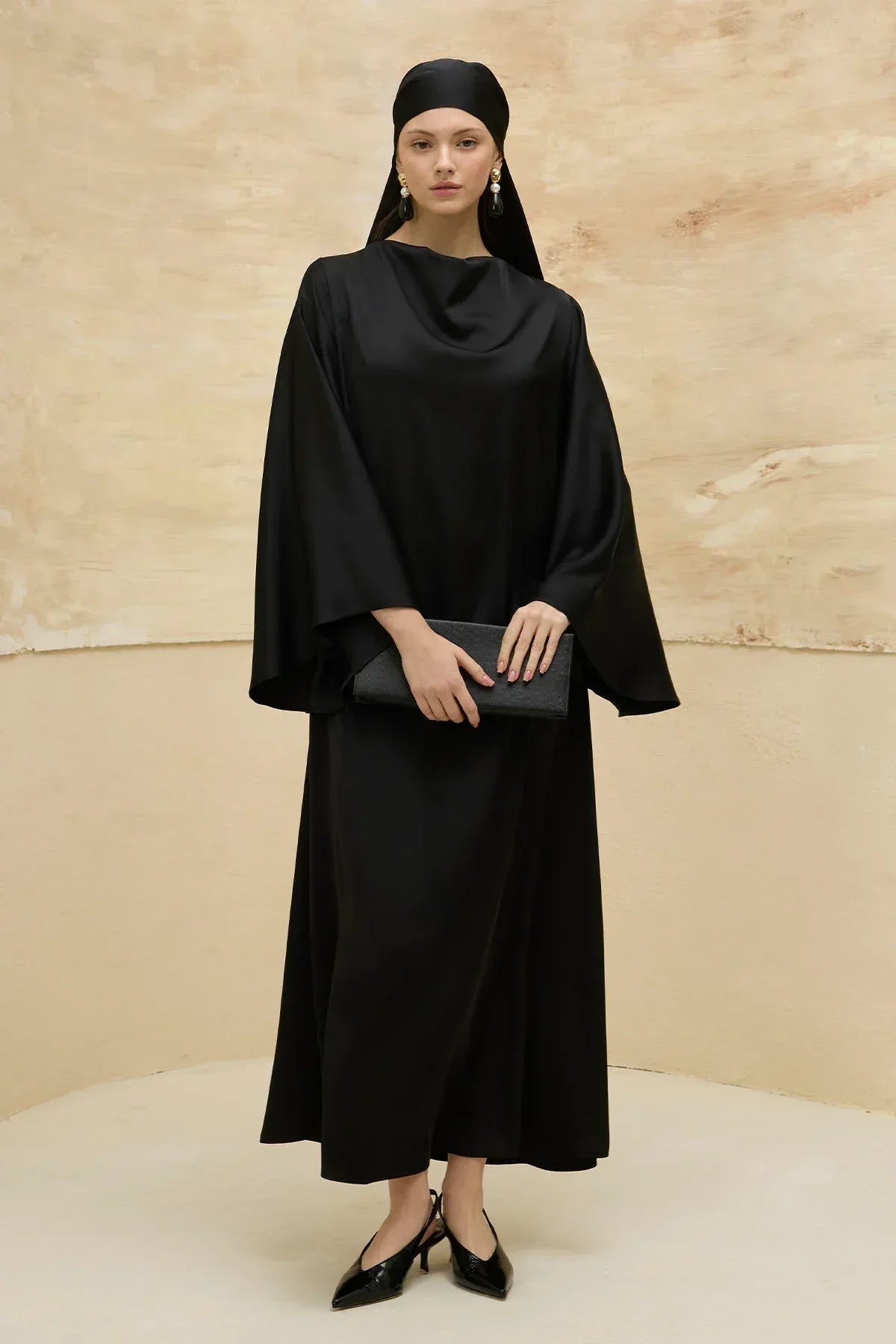 Reversible Satin Black Dress