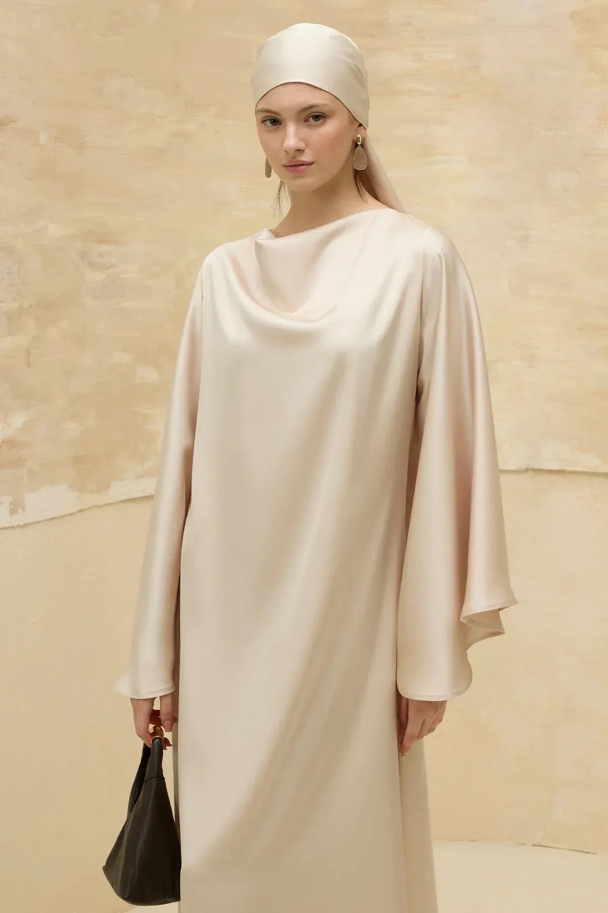 Reversible Satin Cream Dress