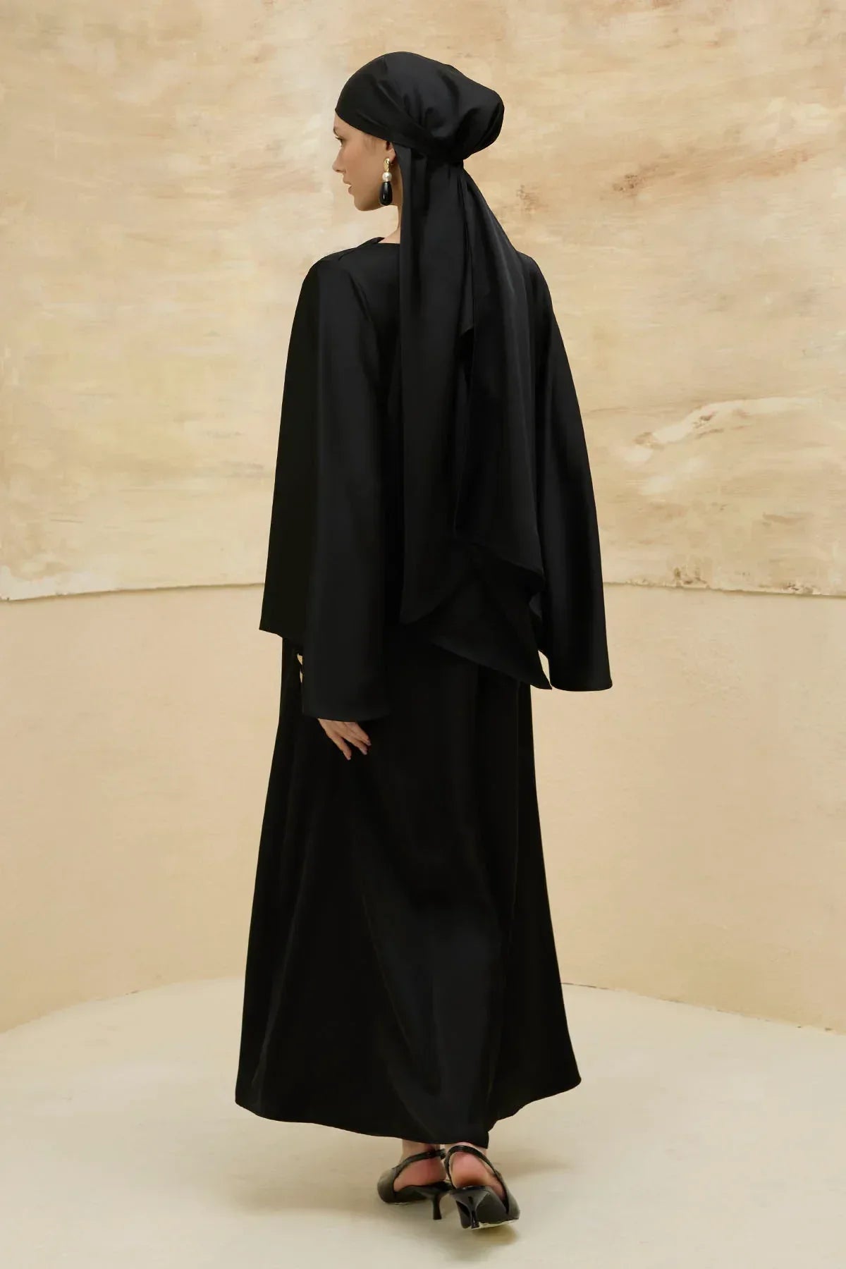 Reversible Satin Black Dress