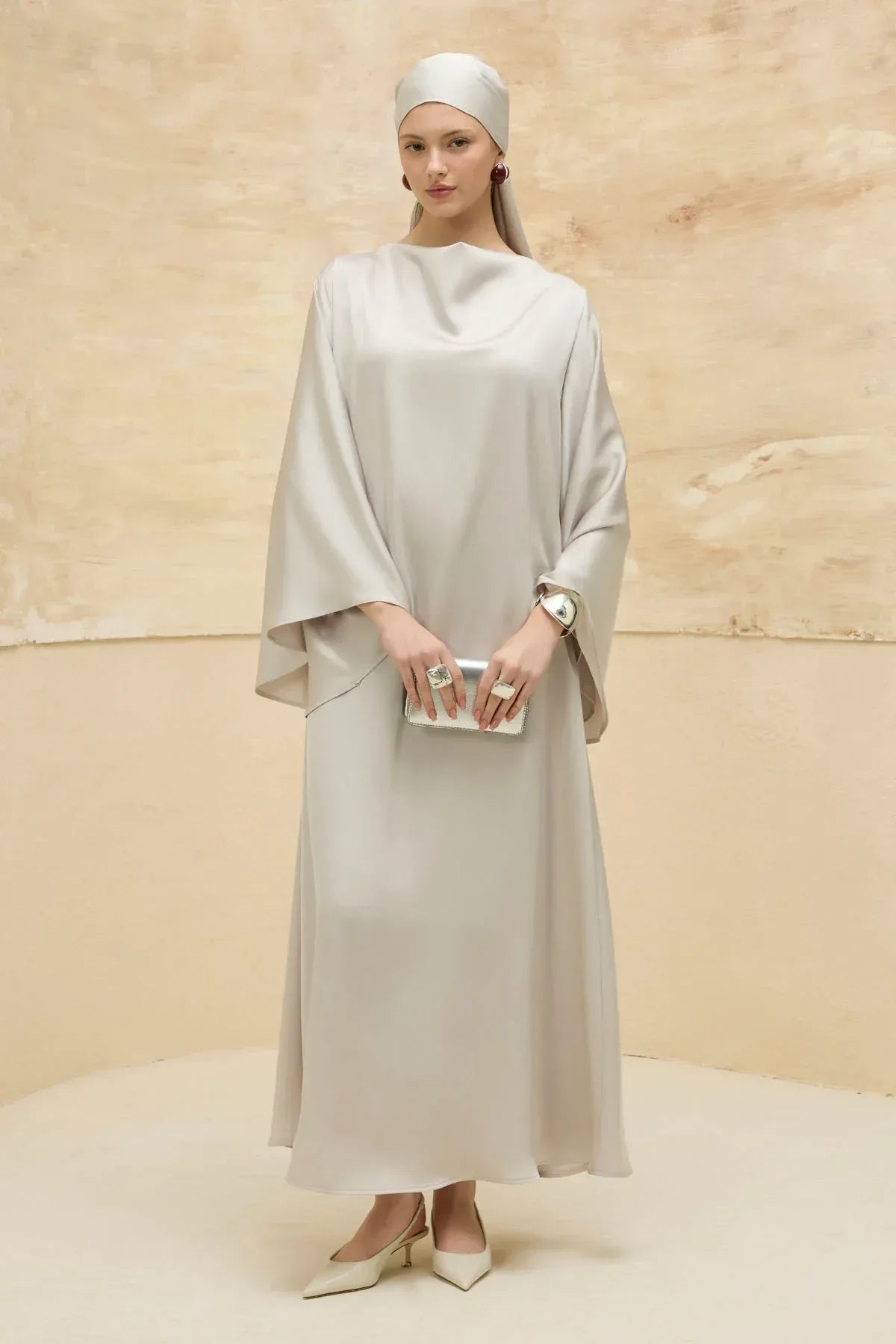 Reversible Satin Ecru Dress