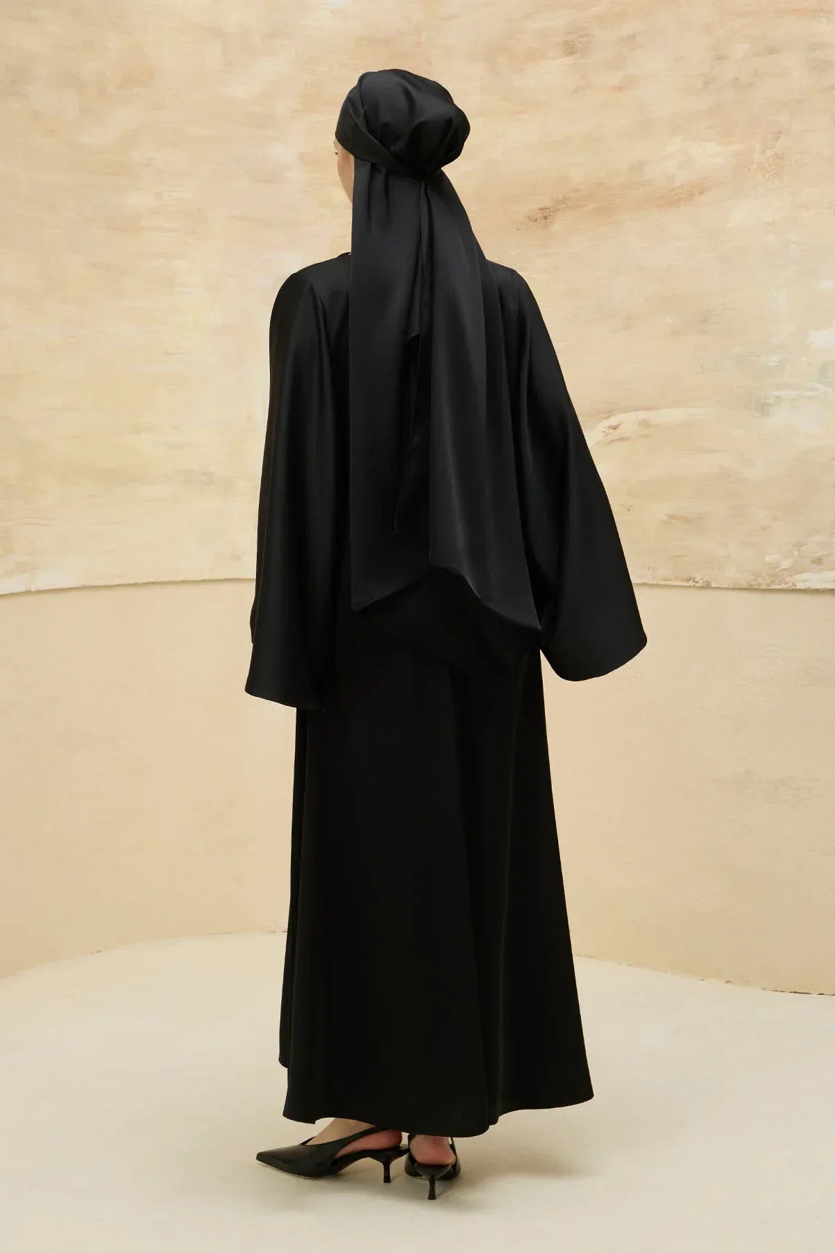 Reversible Satin Black Dress