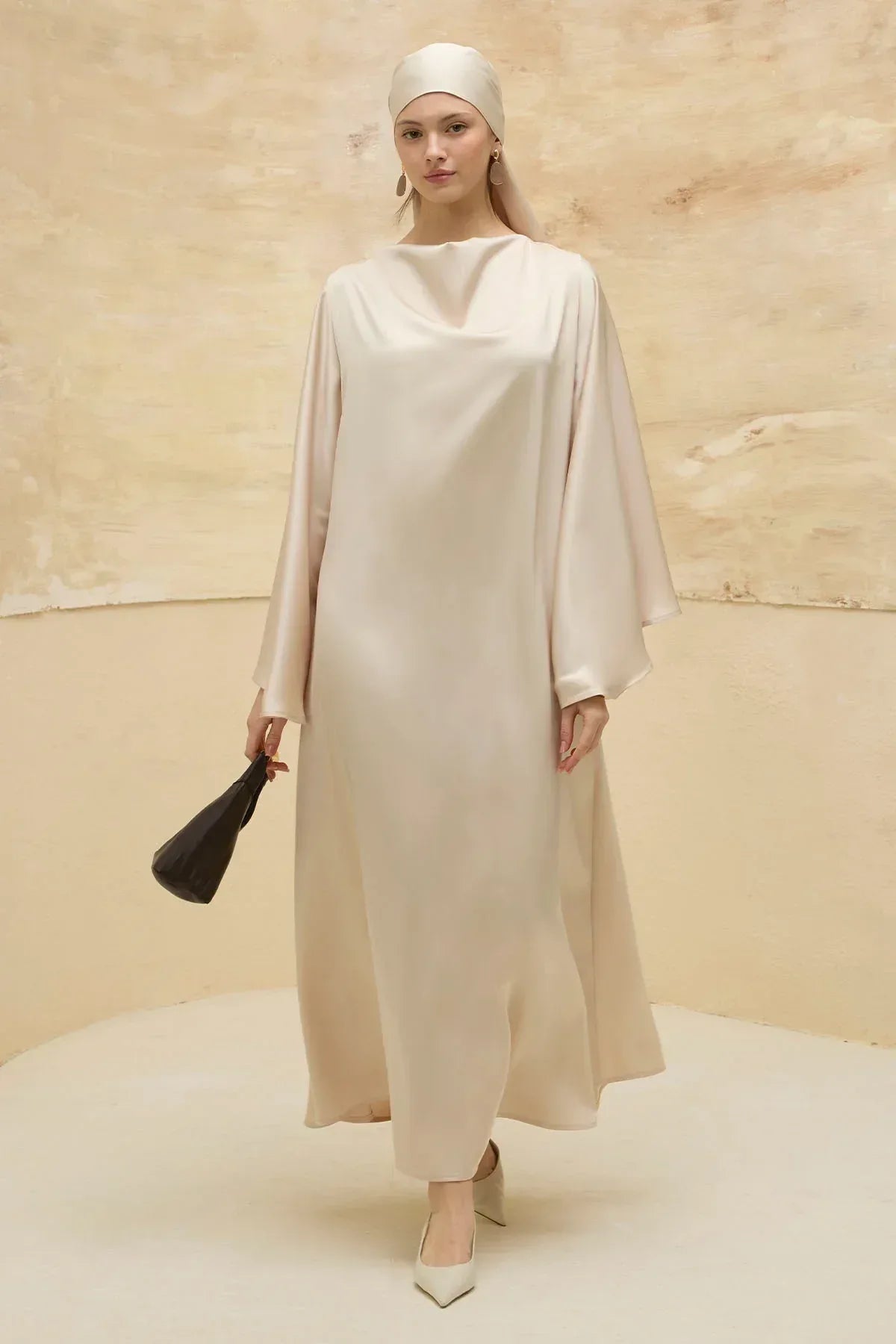 Reversible Satin Cream Dress