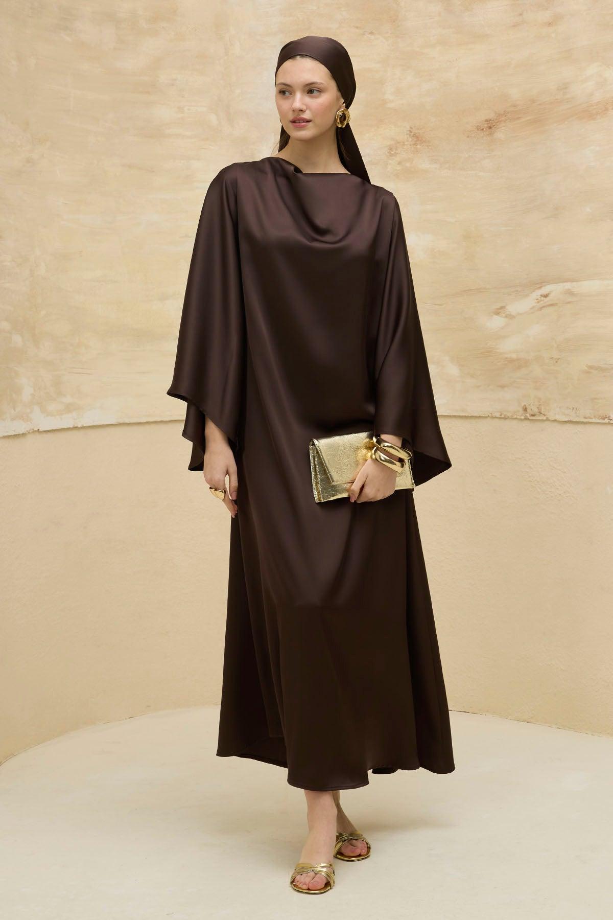 Reversible Satin Brown Dress