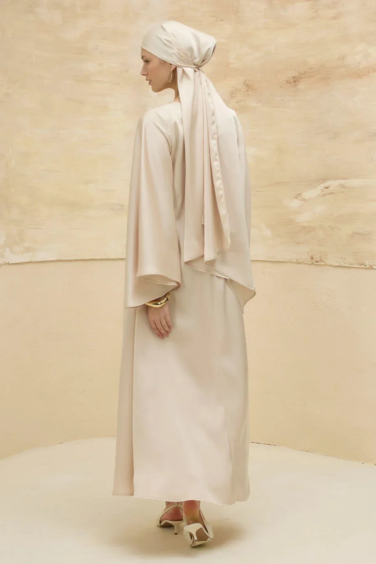 Reversible Satin Cream Dress