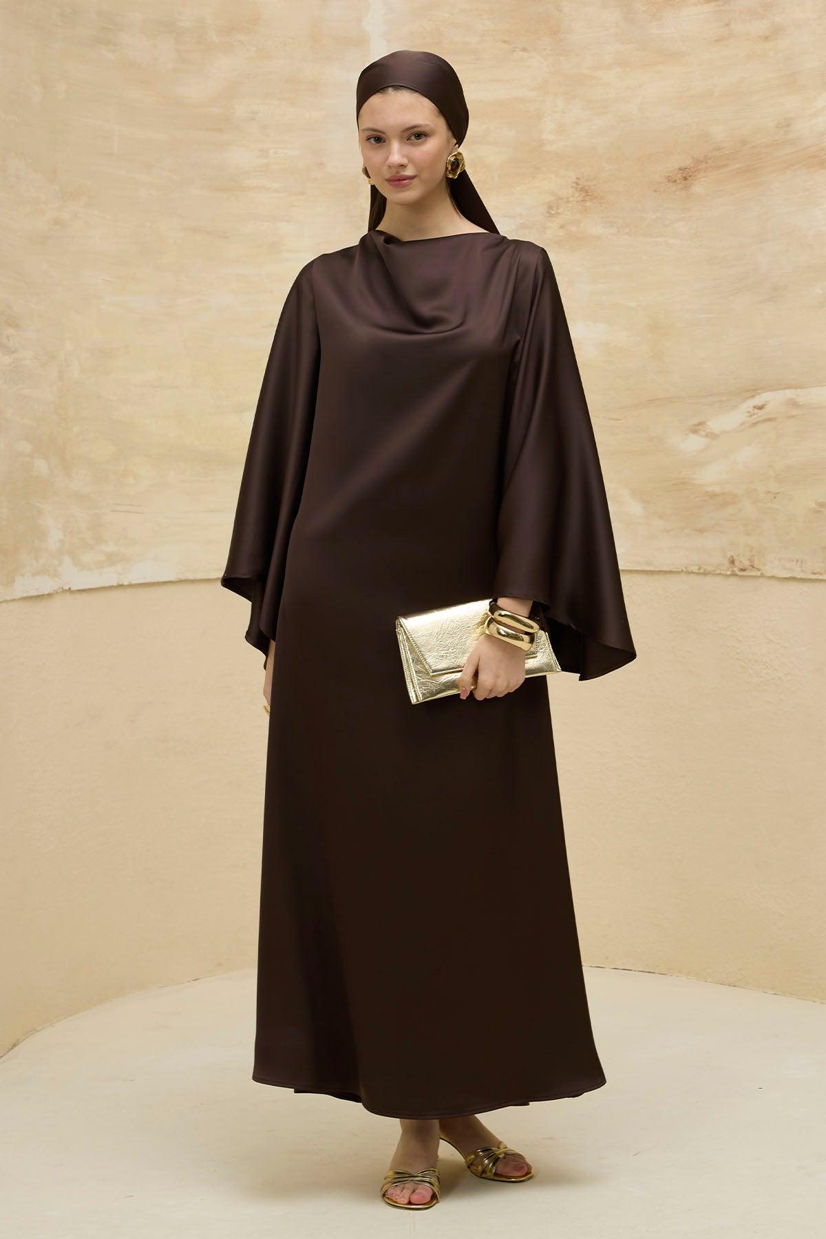 Reversible Satin Brown Dress