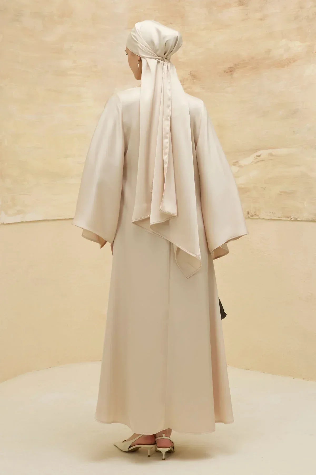 Reversible Satin Cream Dress