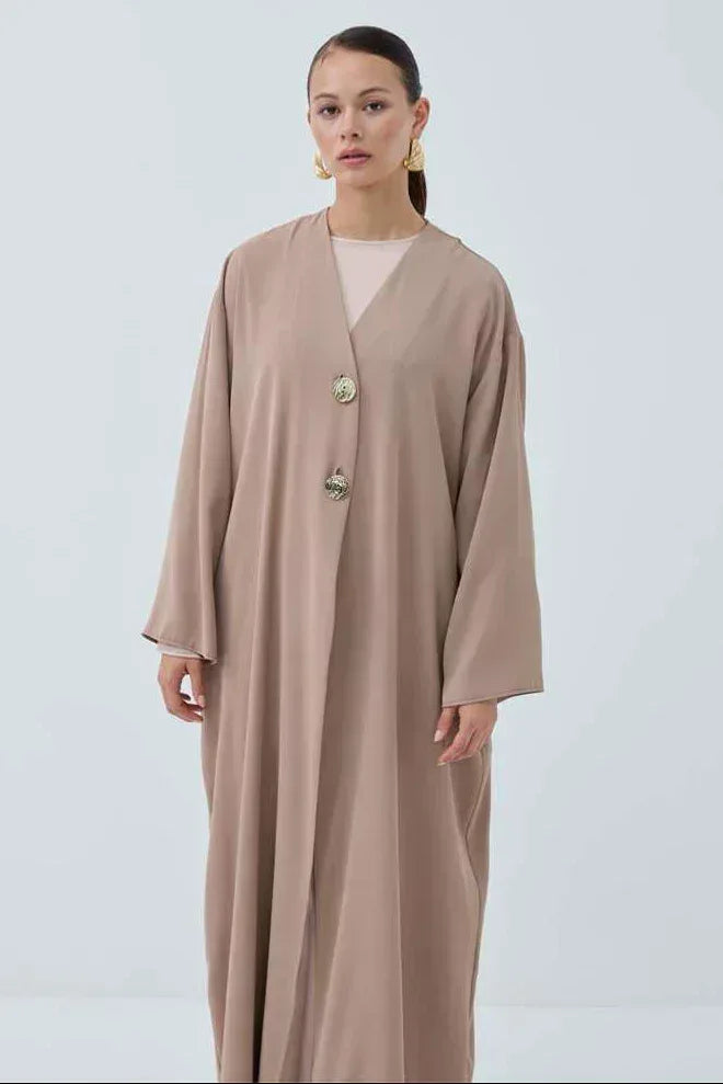 İki Düğmeli Abaya - VIADEL Atelier