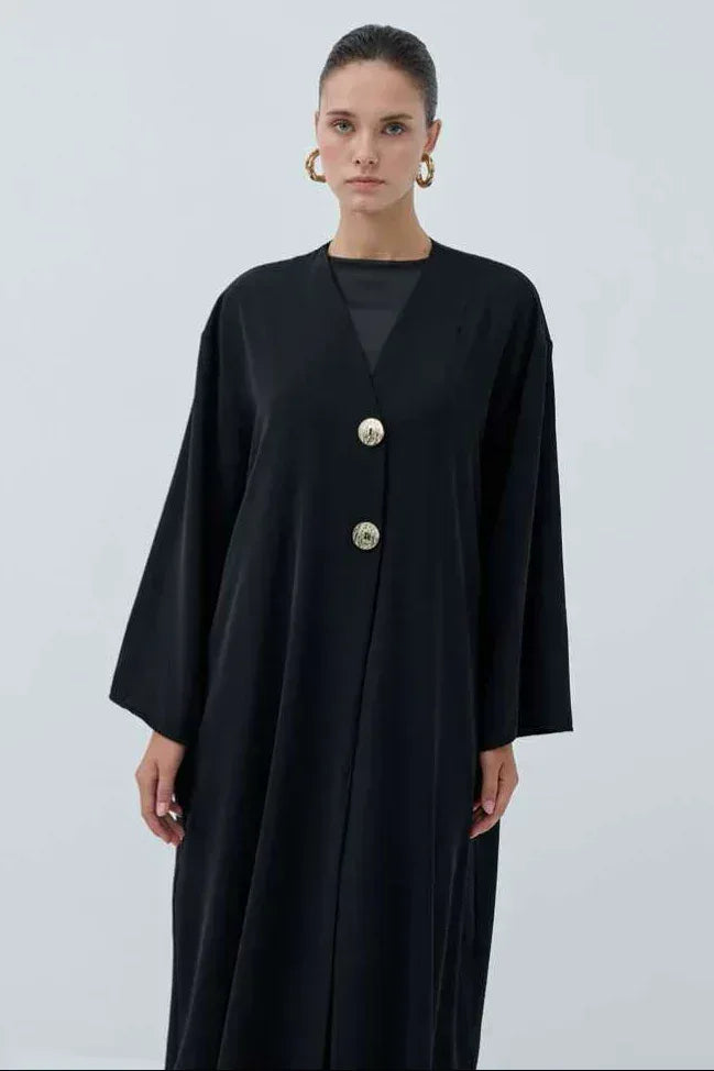 İki Düğmeli Abaya - VIADEL Atelier