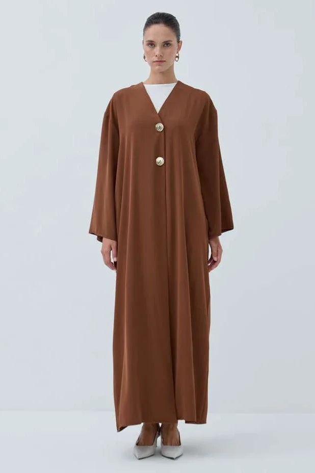 İki Düğmeli Abaya