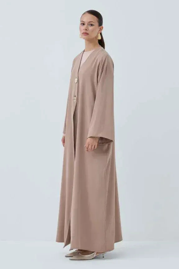 İki Düğmeli Abaya - VIADEL Atelier