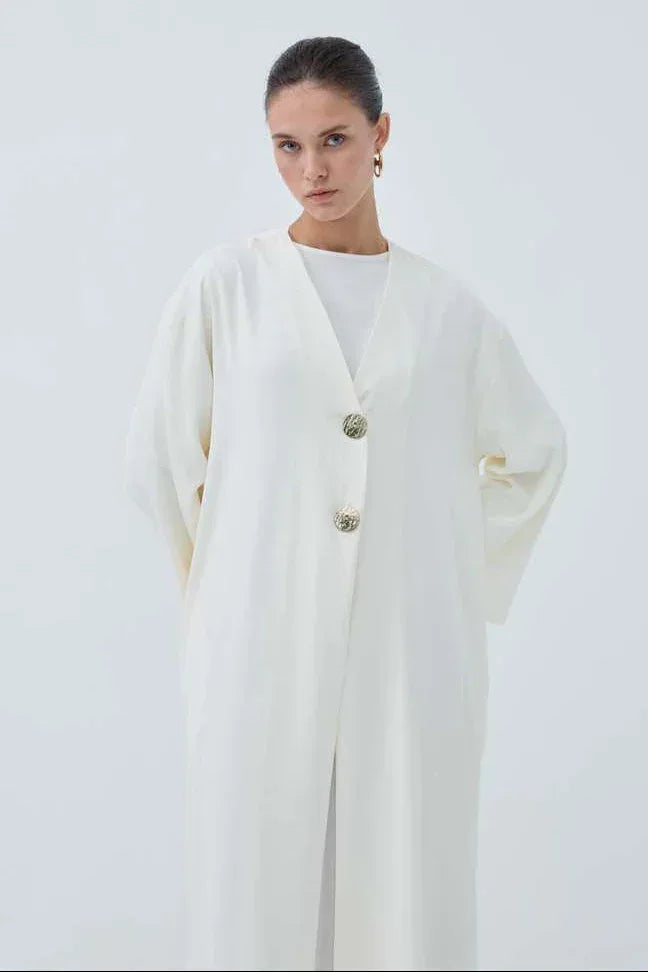 İki Düğmeli Abaya - VIADEL Atelier