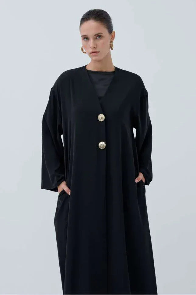 İki Düğmeli Abaya - VIADEL Atelier