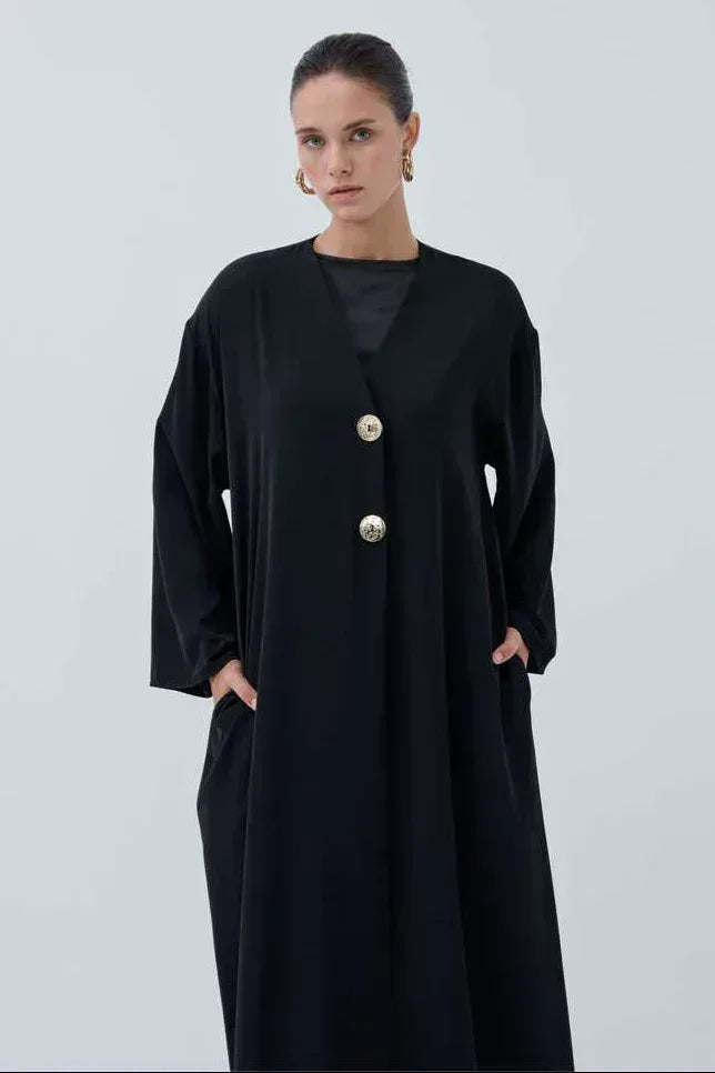 İki Düğmeli Abaya - VIADEL Atelier