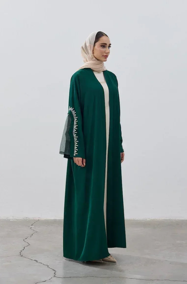 İnci Kol Detaylı Abaya - VIADEL Atelier