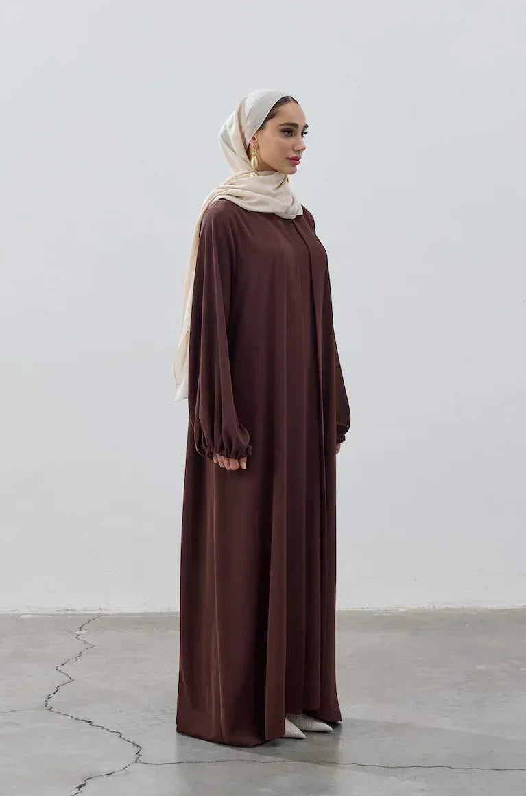 İkili Özel Dökümlü Abaya Takım - VIADEL Atelier
