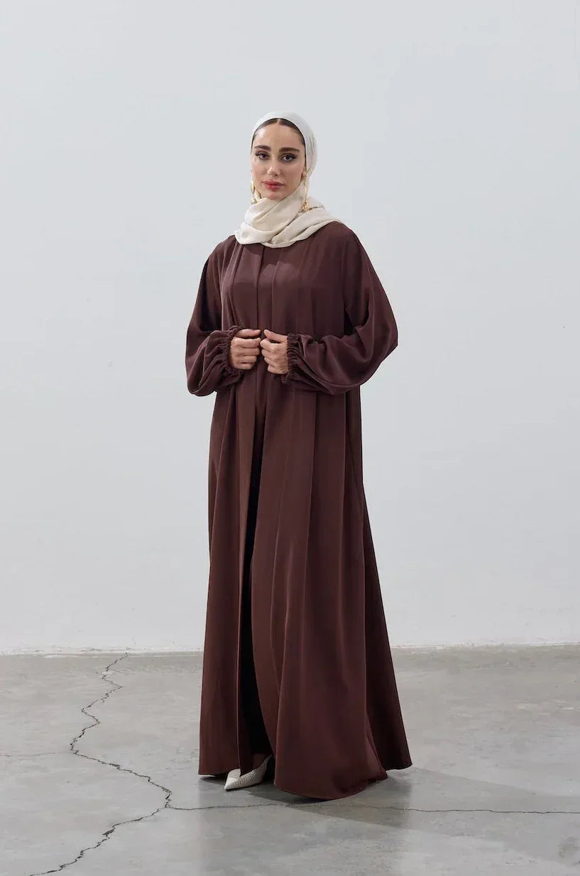 İkili Özel Dökümlü Abaya Takım - VIADEL Atelier