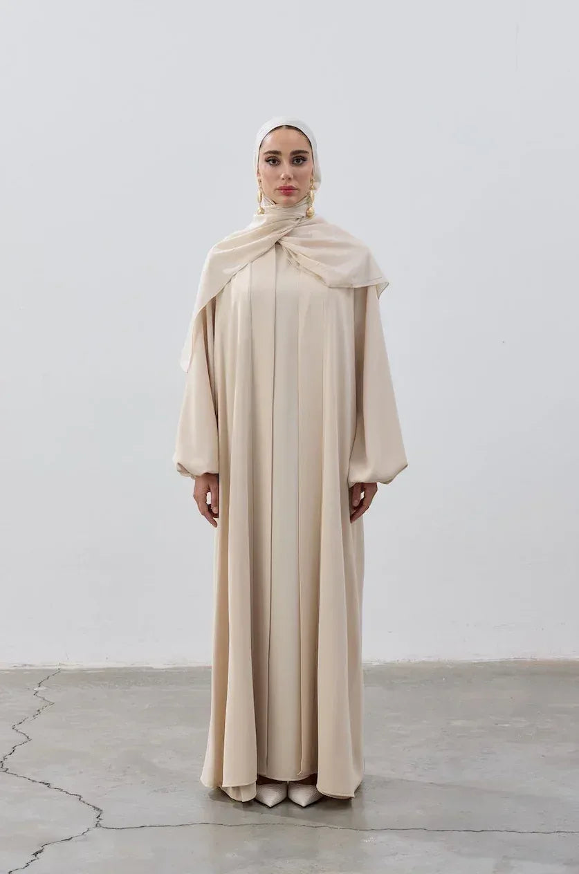 İkili Özel Dökümlü Abaya Takım - VIADEL Atelier