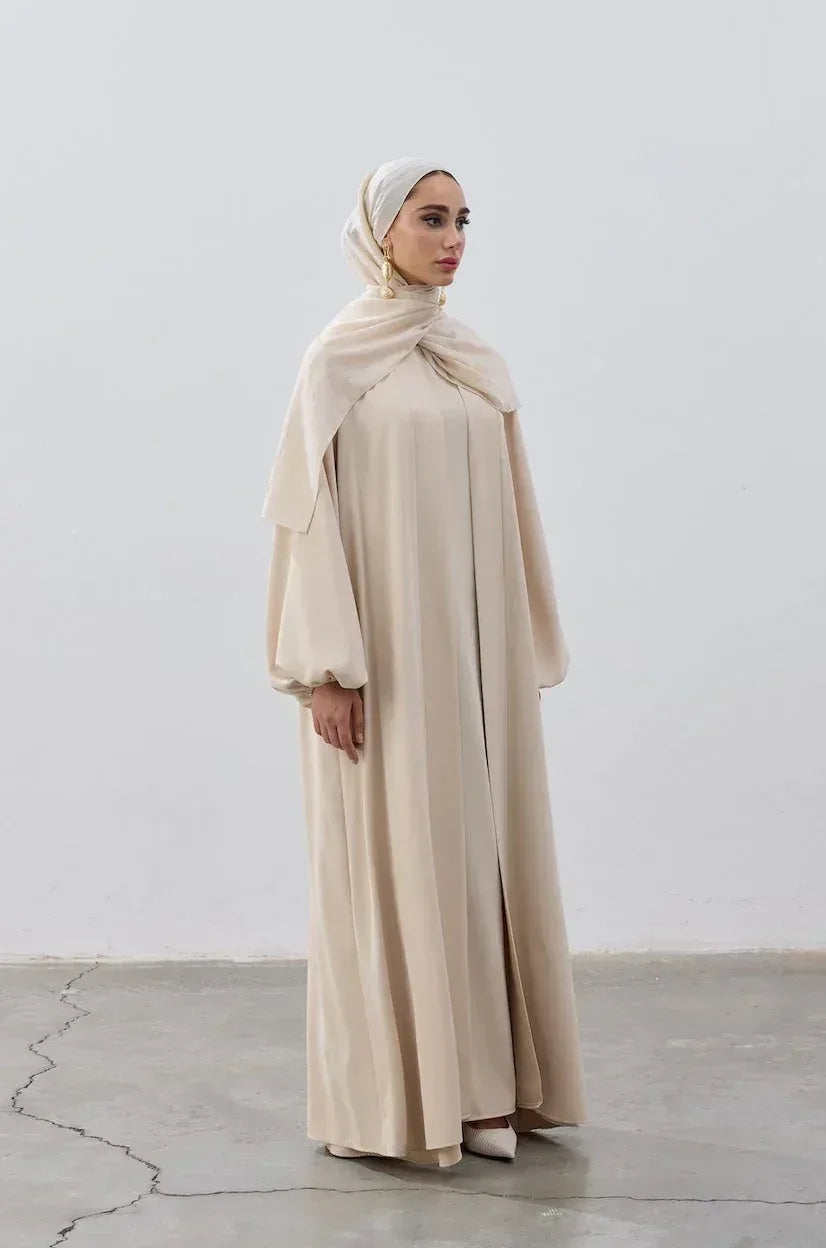 İkili Özel Dökümlü Abaya Takım - VIADEL Atelier