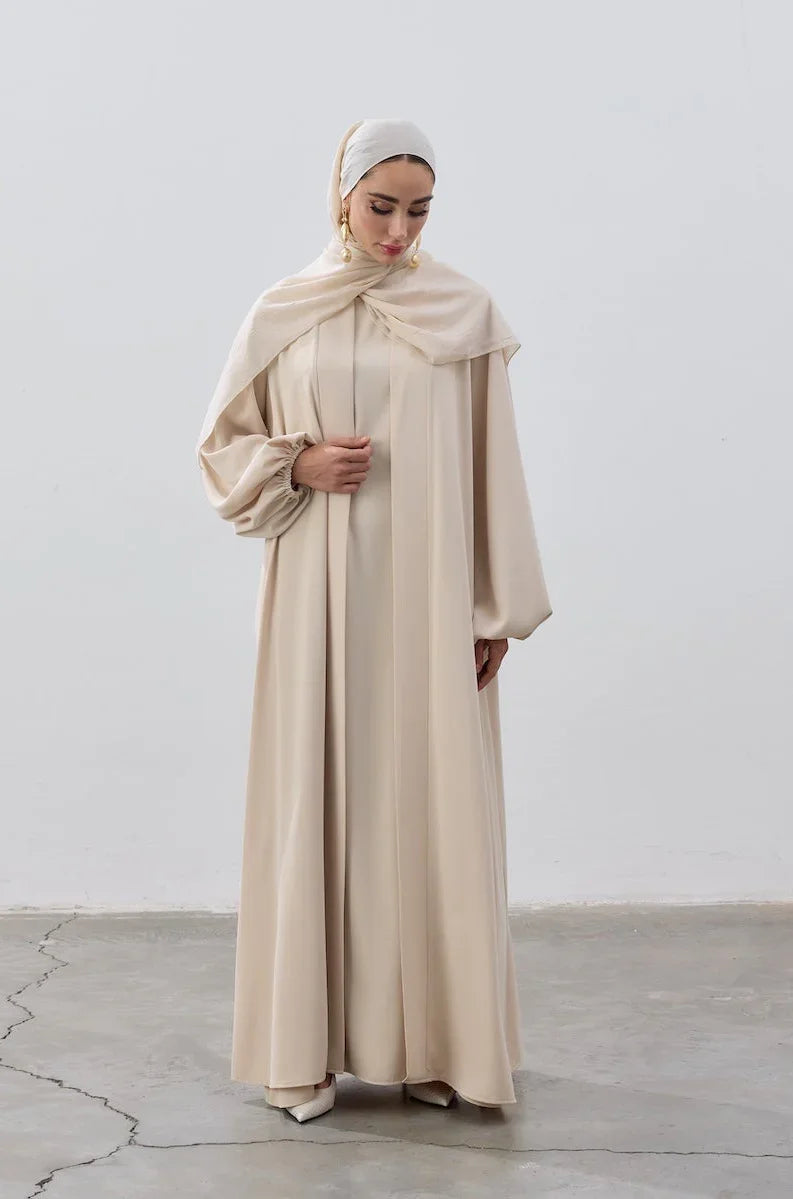 İkili Özel Dökümlü Abaya Takım