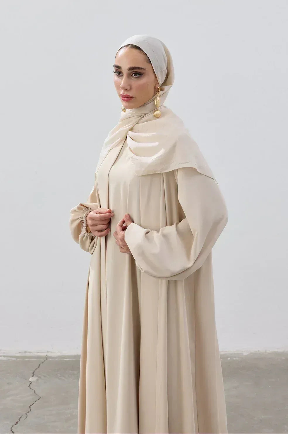 İkili Özel Dökümlü Abaya Takım - VIADEL Atelier