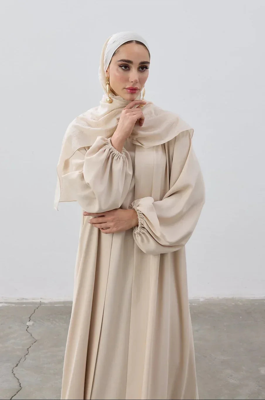 İkili Özel Dökümlü Abaya Takım - VIADEL Atelier