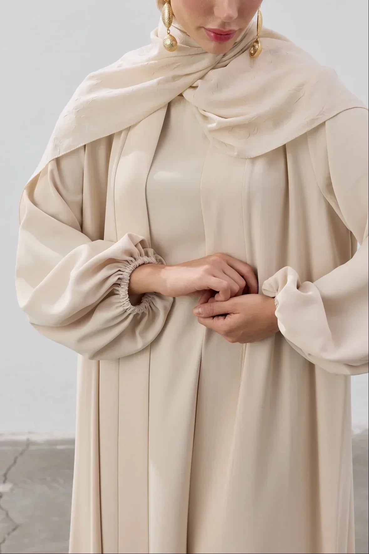 İkili Özel Dökümlü Abaya Takım - VIADEL Atelier
