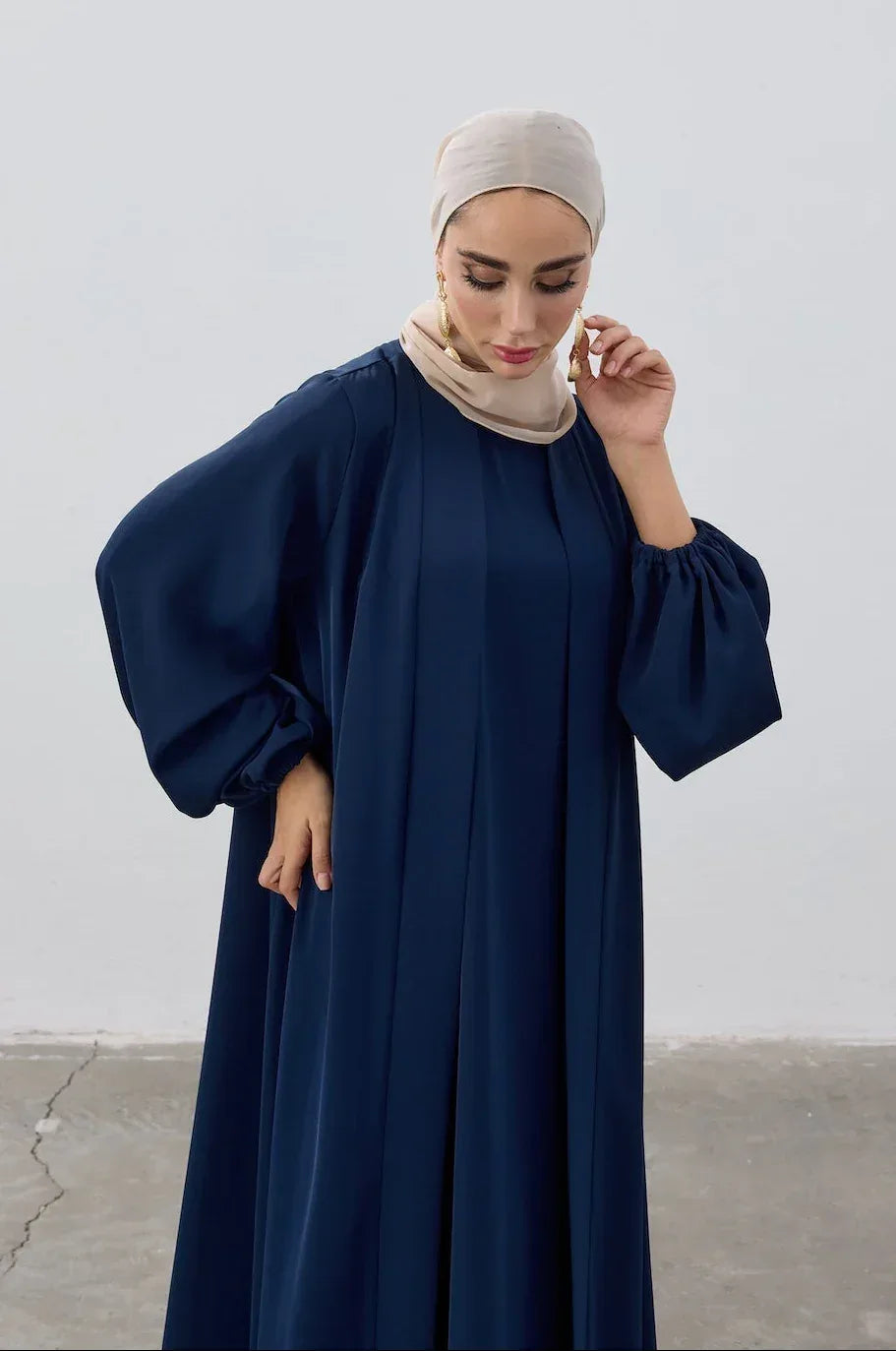 İkili Özel Dökümlü Abaya Takım - VIADEL Atelier