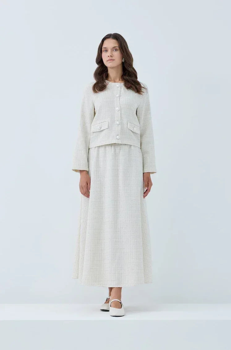 Simli Düğmeli Etek Takım - VIADEL Atelier