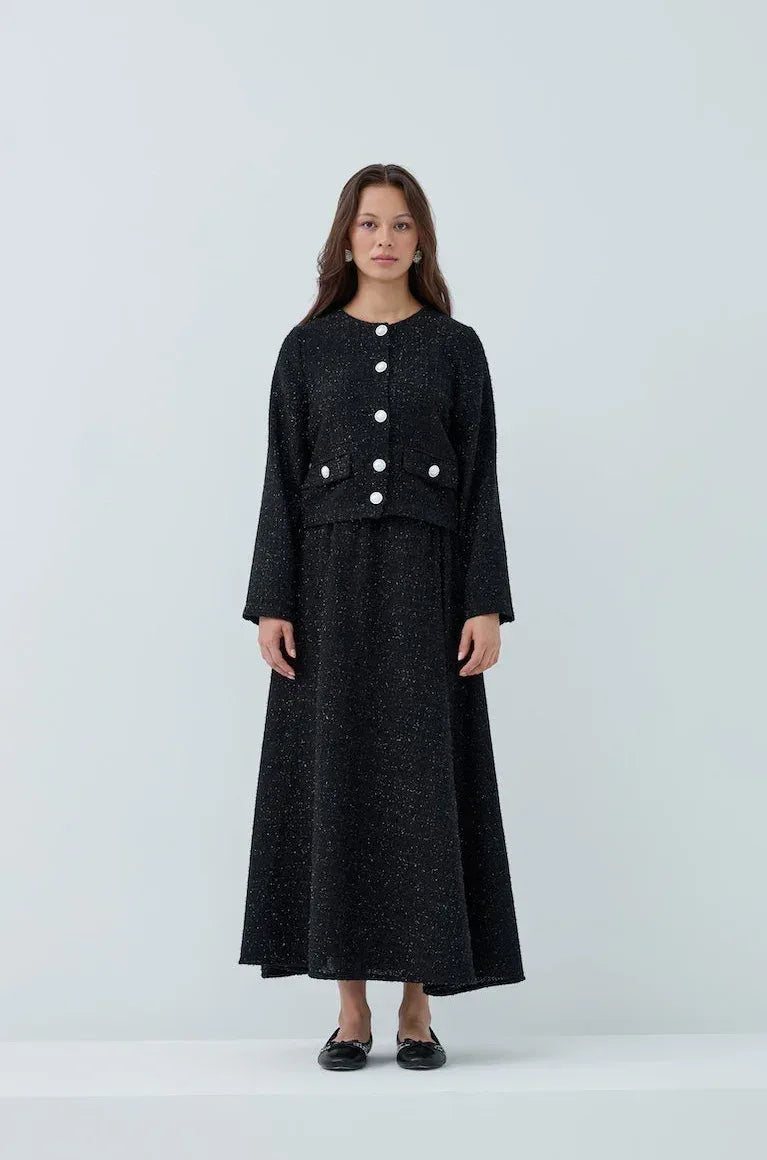 Simli Düğmeli Etek Takım - VIADEL Atelier