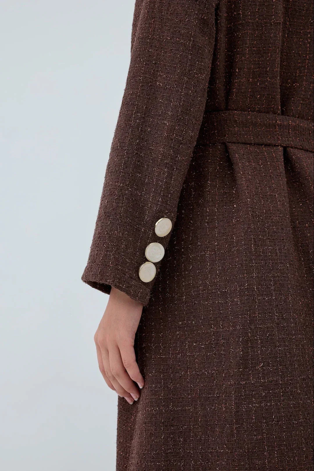 Önü Kuşaklı Simli Abaya - VIADEL Atelier