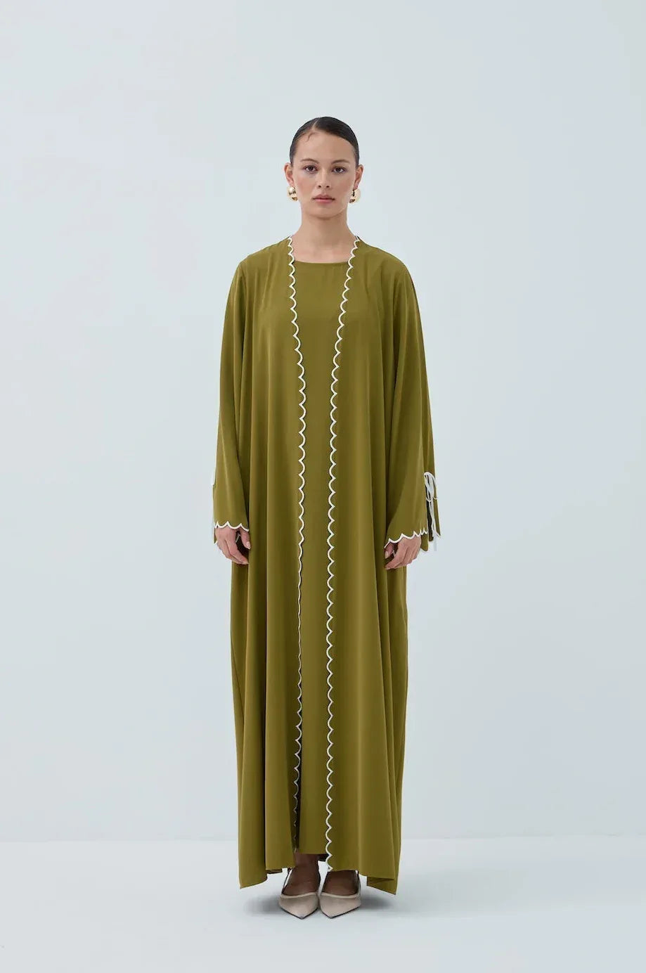 Lazer Nakışlı Abaya Takım - VIADEL Atelier