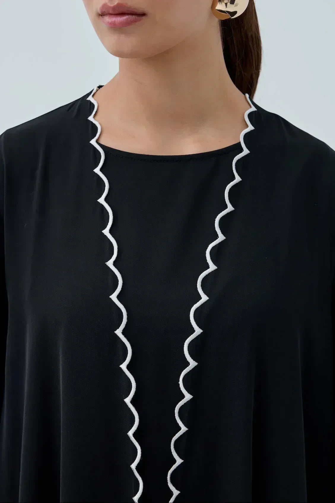 Lazer Nakışlı Abaya Takım - VIADEL Atelier