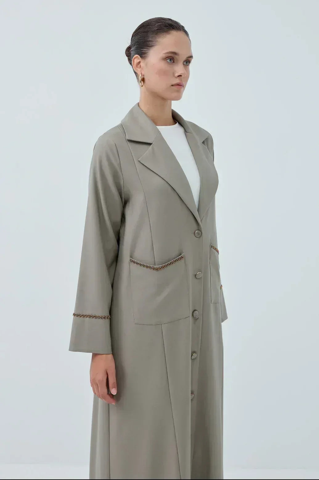 Cepli Boncuk Detay Abaya - VIADEL Atelier