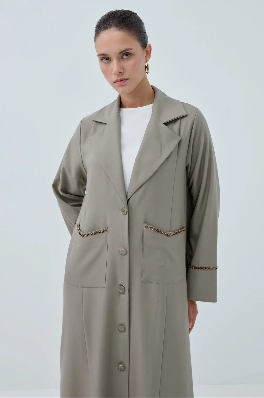 Cepli Boncuk Detay Abaya