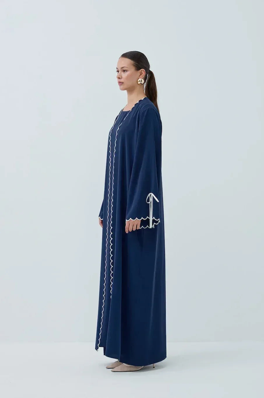 Lazer Nakışlı Abaya Takım - VIADEL Atelier