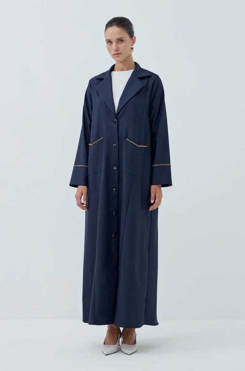 Cepli Boncuk Detay Abaya - VIADEL Atelier