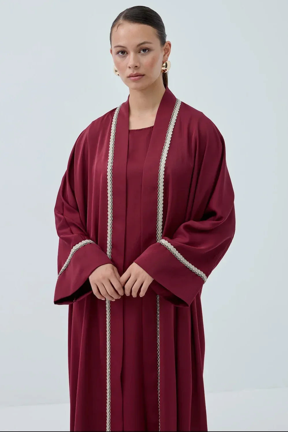 Taş Şeritli Nida Abaya Takım - VIADEL Atelier