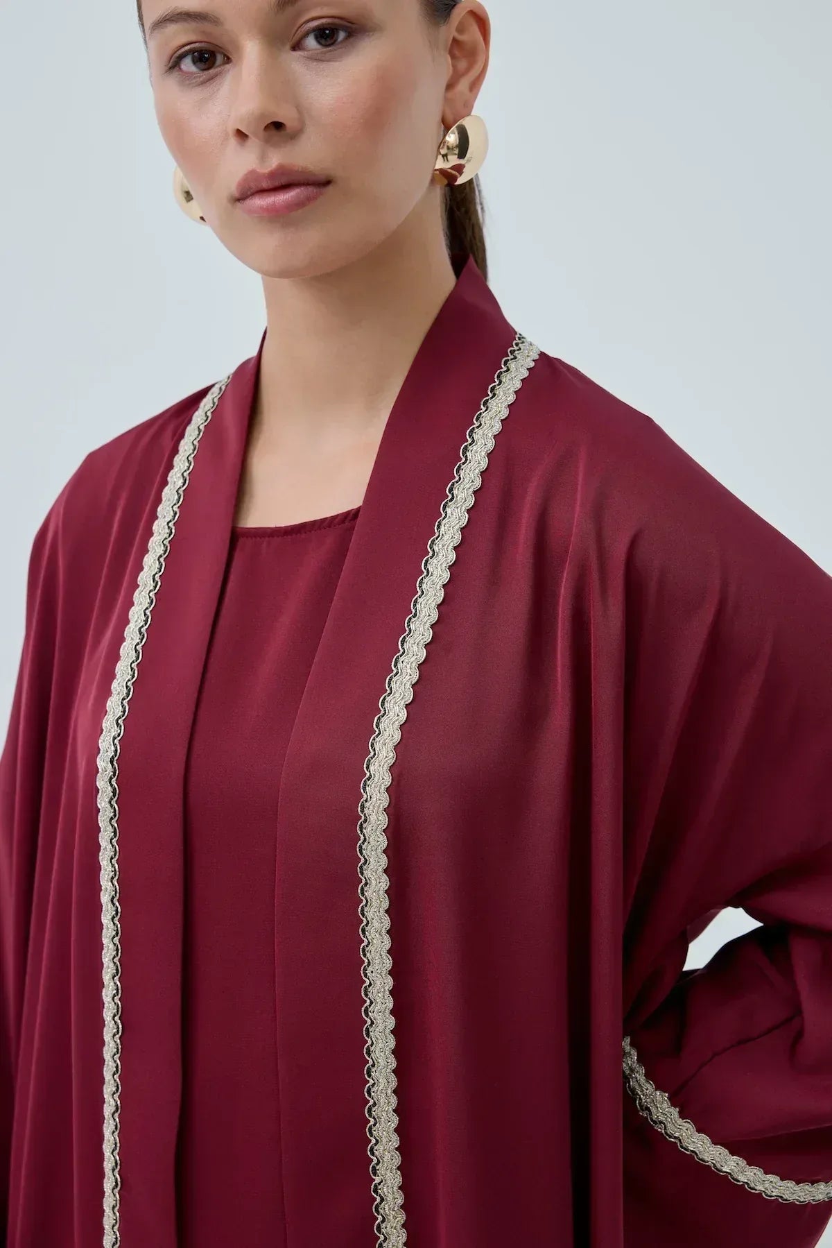 Taş Şeritli Nida Abaya Takım - VIADEL Atelier